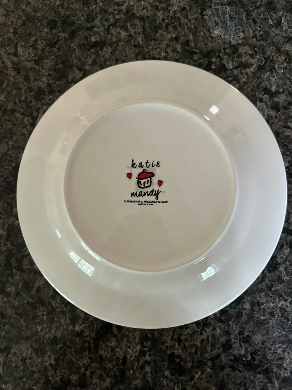 Giving Plate - Katie and Mandy White Serving Plate with Black Script and Accents